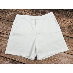 NWT Anne Klein Jeans Womens 12 White Chino Shorts 6" Inseam Cotton/Spandex
